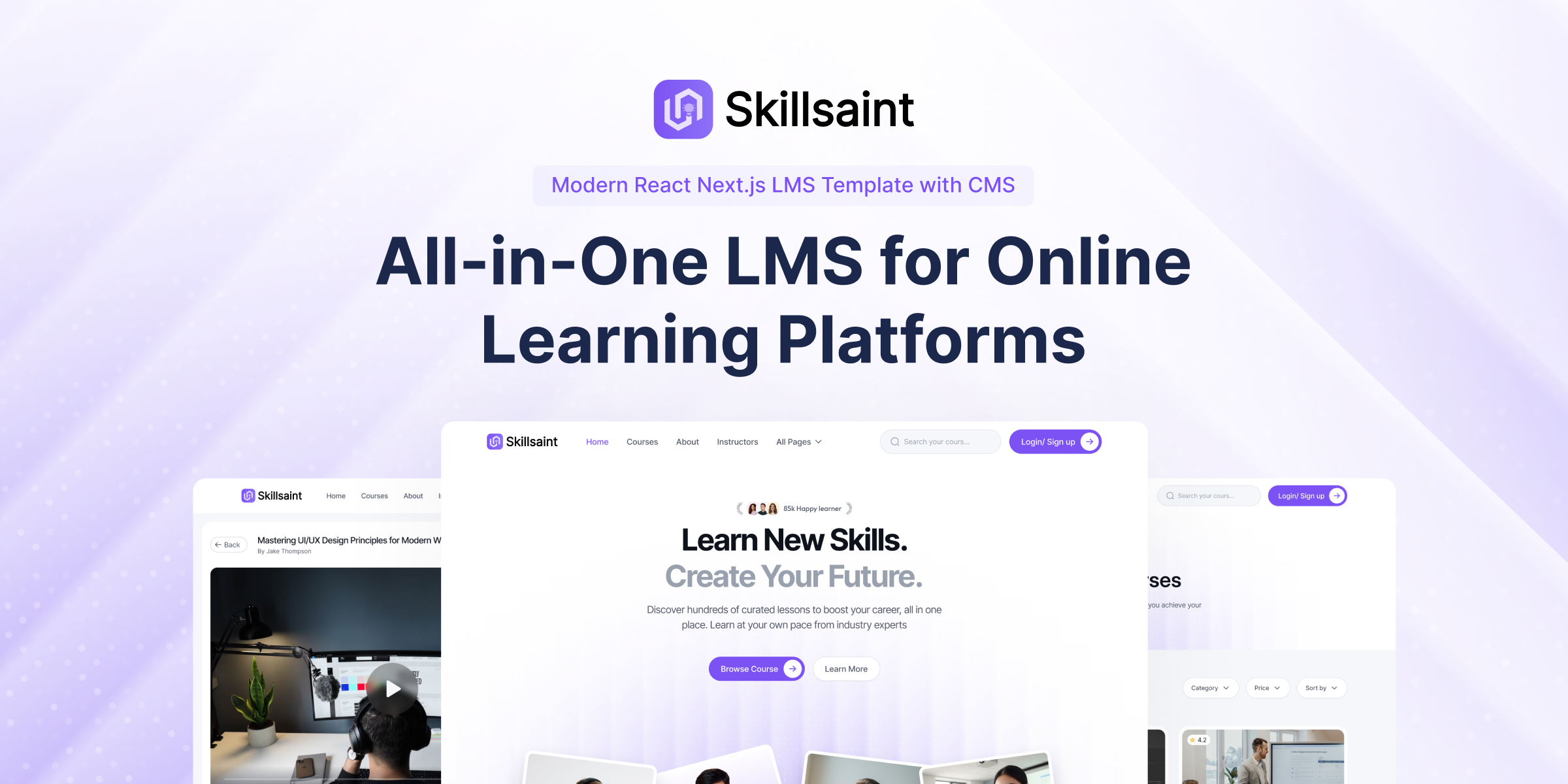 Skillsaint - React LMS Website Template with Next.js and Sanity CMS